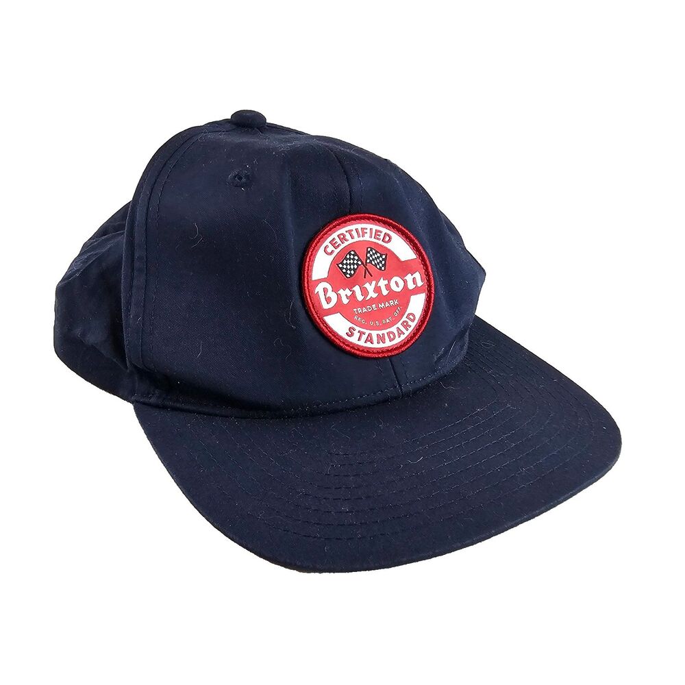 Brixton Hat Navy Blue Certified Standard Racing Patch Snapback Trucker Skate